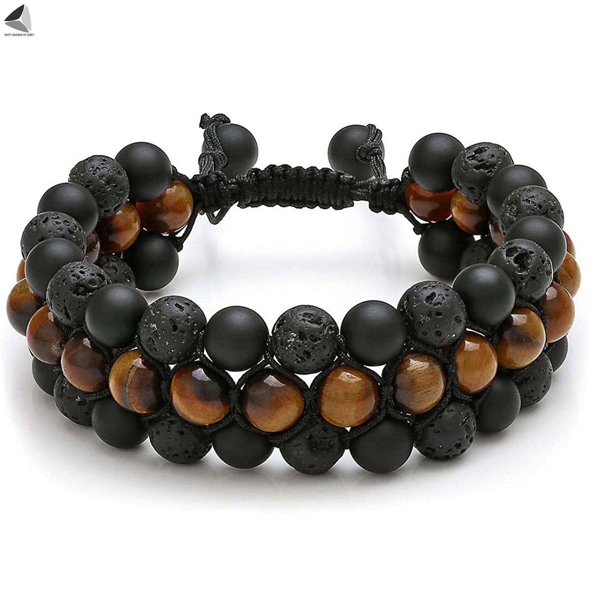 Tiger's eye three-layer bracelet