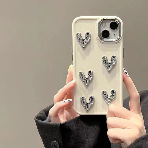 Bestselling electroplated metal little bear heart phone case with holes sneakers resin accessory DIY handmade material PJ440
