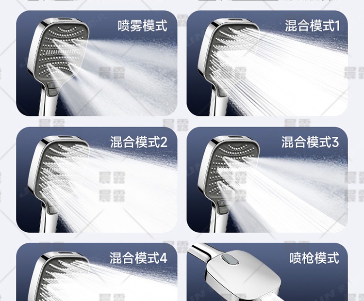 American cross-border 8-function pressurized hand spray, label, new special calendar showerhead, super powerful shower head undefined
