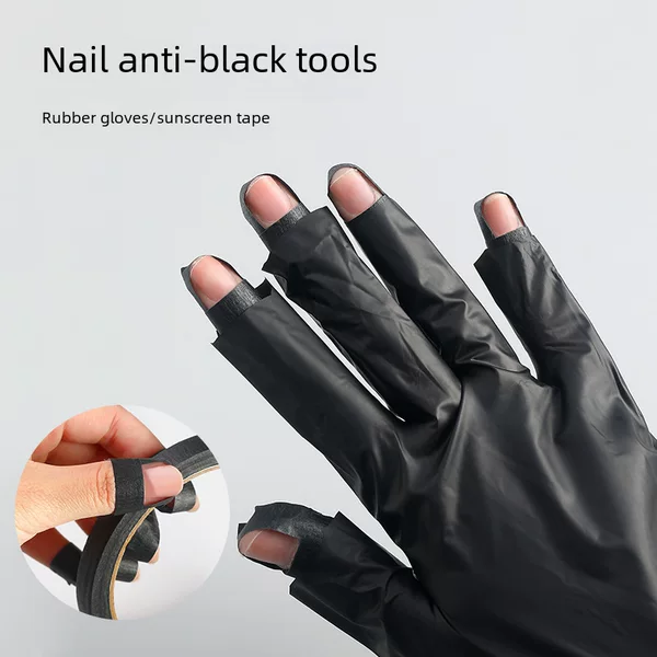 Anti-Black Gloves Manicure Baking Lamp Disposable Black Textured Paper Set Isolation Phototherapy Lamp Wholesale Protection