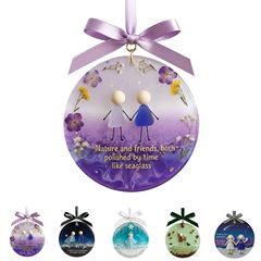 跨境新品Emotional Sea Glass Christmas Ornament海洋圣诞装饰