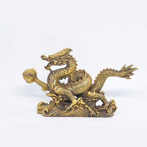 Hongda Brass Dragon Zodiac Dragon Ornament Dragon Teng Sihai Home Gift Xianglong Ornament