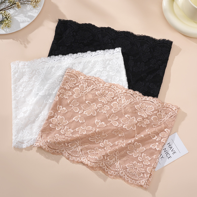 Joker Small Camisole Comfortable Breathable Rimless Shoulder Girl Student Lace Hollow Wrap Breast Tube Top