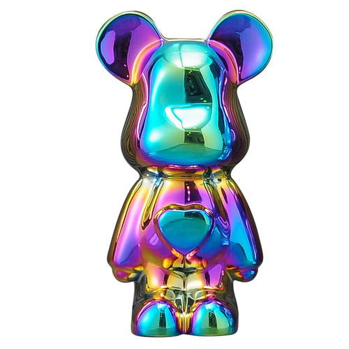 Violent Bear Ceramic Cartoon Figurine, Electroplated Home Decor for Living Room & TV Cabinet—A Trendy Online Favorite, Plus a Creative Piggy Bank