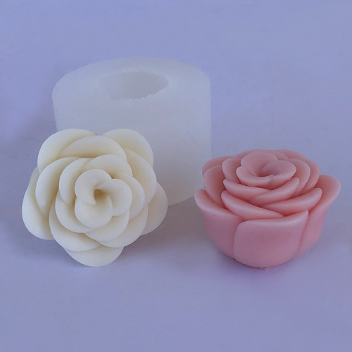 Large peony flower scented candle flower silicone mold camellia plaster ornament baking mousse cake mold