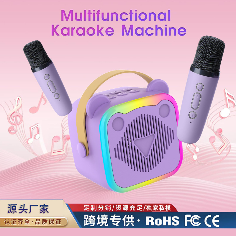 Karaoke Bluetooth K10 Speaker Microphone Audio All-In-One with Microphone Birthday Gift for Girls Children's Day Music