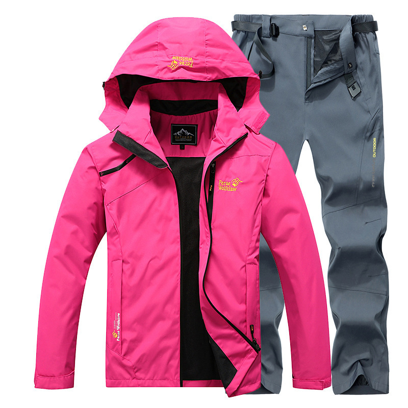 Chaqueta al aire libre de los hombres de primavera y otoño deportes delgados a prueba de viento impermeable senderismo pantalones senderismo más tamaño pareja chaqueta