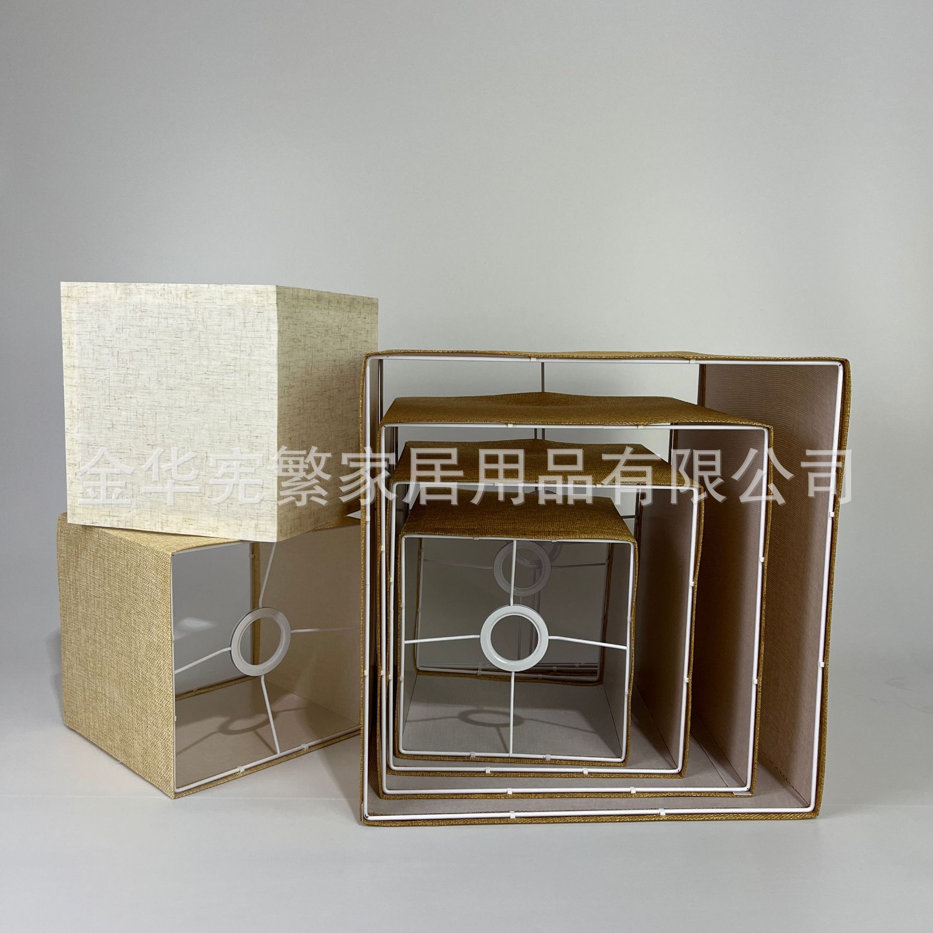 Inventario transfronterizo desmontable plegable cuadrado KD cubierta de lámpara shadow redondo tela de lino lámpara de pared lámpara de piso lámpara de chandelier