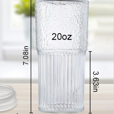 Taza de bebida fría de té con leche al por mayor de fábrica Taza de paja de vidrio creativo Taza de agua de patrón vertical simple ins Taza de café de alto valor