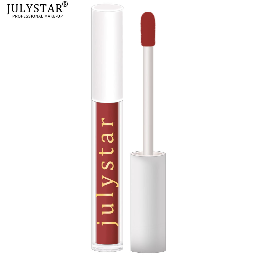 Julystar verblasst oder klebt nicht so leicht, die Tasse ist feuchtigkeitsspendend, matt und ein leichtes Lipgloss-Make-up_voghion.com