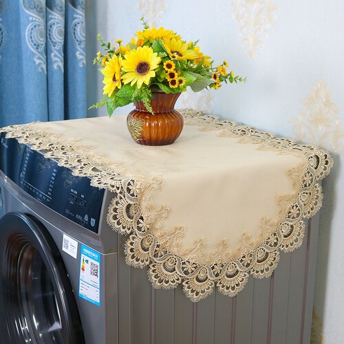 European style waterproof and oil-proof cover cloth drum washing machine cover fabric light luxury lace edge air conditioner refrigerator dust cover