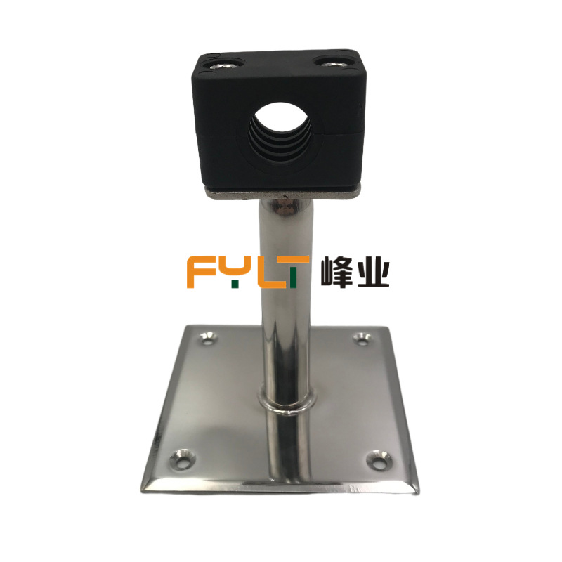 304不锈钢防静电塑料头胶木管支架卫生级带方板底盘管夹固定管卡