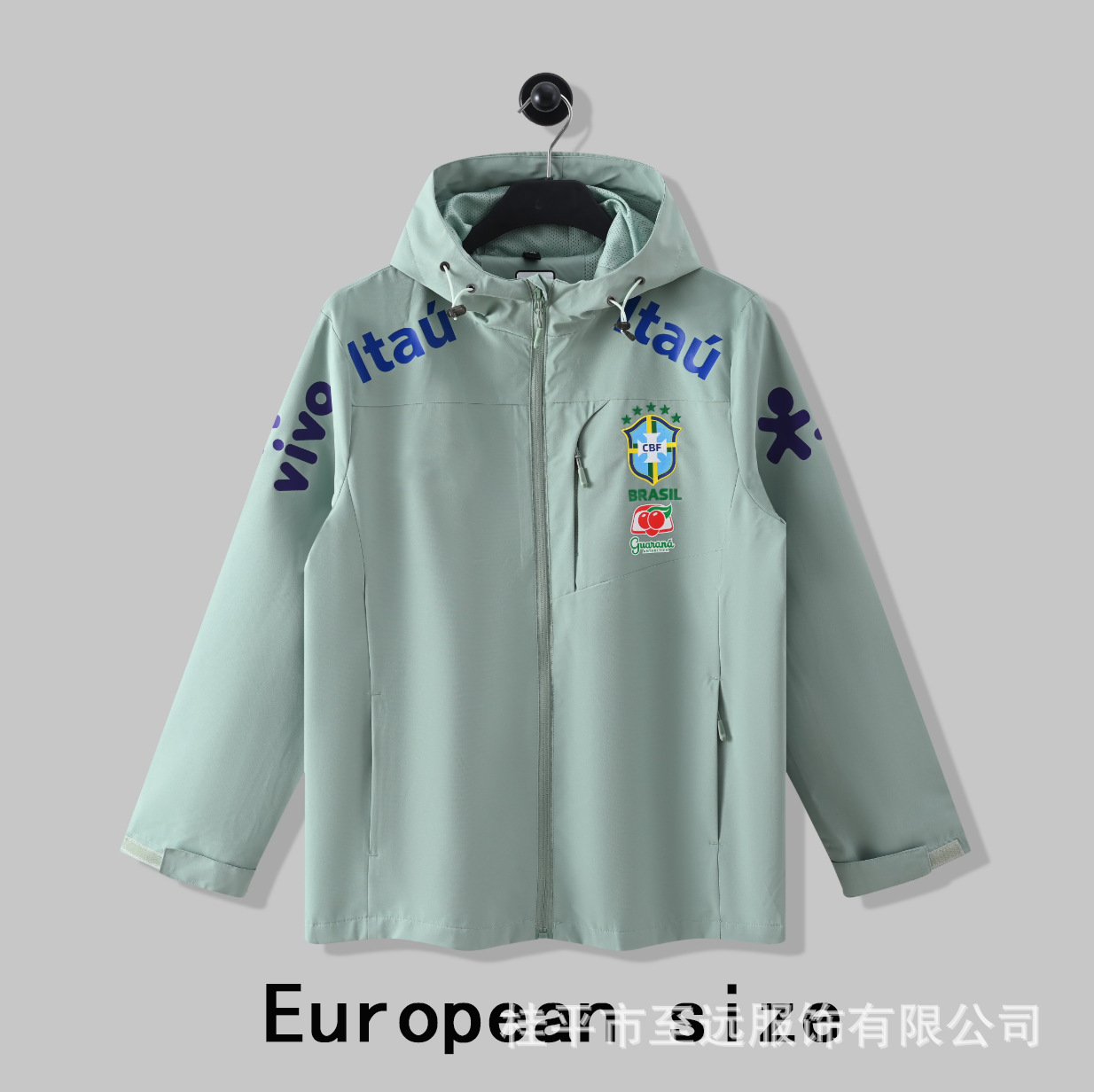 Brasileño chaqueta de asalto con capuchón, abrigo a prueba de viento, abrigo a prueba de agua, fábrica de fuentes deportivas, ropa de entrenamiento de fútbol al por mayor image 10