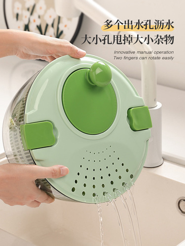 WI25 wholesale household dehydrator, salad vegetable dehydrator, large capacity hand-crank dryer, kitchen vegetable spinner