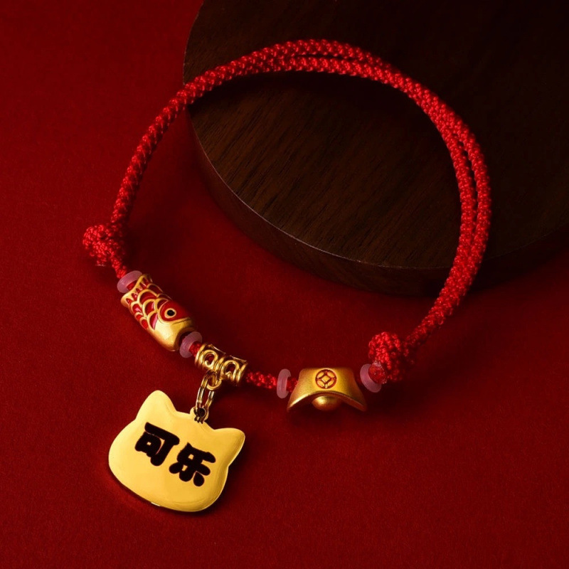 황금 잉어 고양이 머리 카드 [빨간 밧줄]