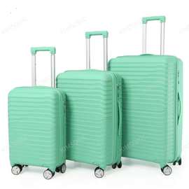 新款pp材质拉杆箱外贸可出口防爆配色拉链