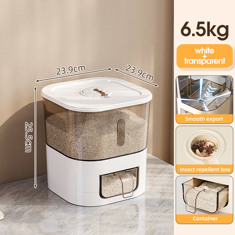 Barril de arroz sellado en el hogar, a prueba de insectos y a prueba de humedad, cubo de almacenamiento de granos, tanque de arroz 2024, nuevo contenedor de almacenamiento de arroz, caja de arroz