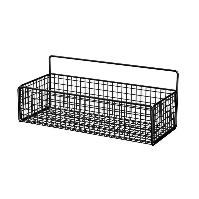 Luyejiu Wall-Mounted Shelf with Mesh Basket – No Drill, No Trace, Kitchen Bathroom Dorm Storage