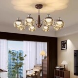 Люстра для гостиной, ретро стеклянный светильник для спальни, французский стиль, премиум класс