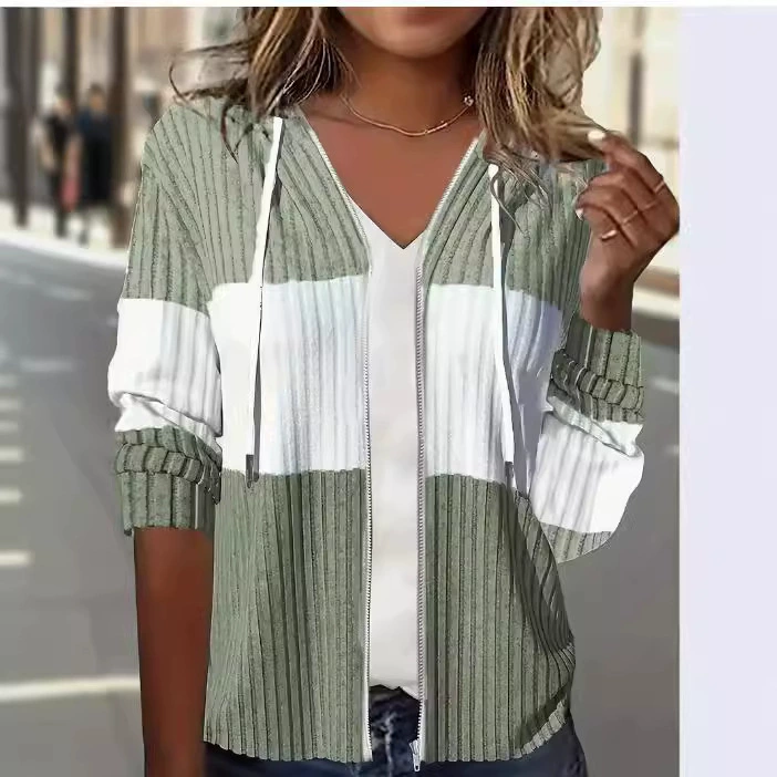 2024 европейская и американская трансграничная трикотажная толстовка в рубчик на молнии и шнурке, удобная и повседневная толстовка с длинными рукавами, 350 г