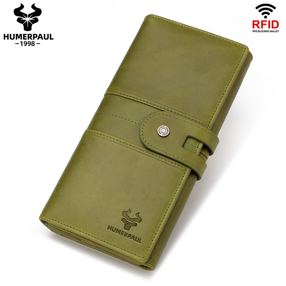 Hummer Paul RFID Genuine Leather Women's Wallet Long Clutch Bag Top Grain Cowhide Wholesale - Thumbnail 6
