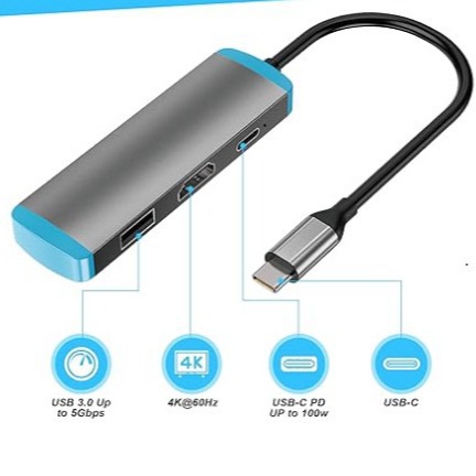 Switch 2 convertidor de video de aluminio HDMI   PD 100 W   USB 3.0 4K 60H