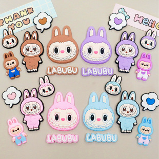 Cartoon labubu cloth diy accessories mobile phone case cup cotton shoes ipad set decorative patch