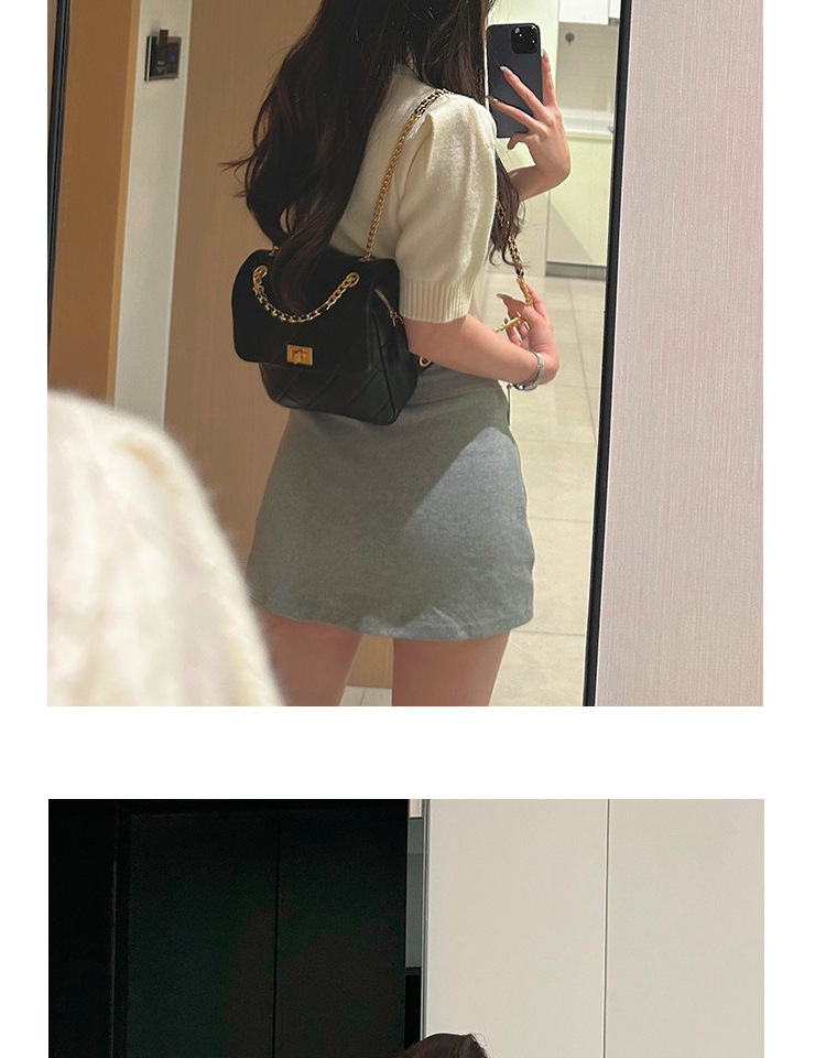 2024 New High-end Leather Small Aroma Caviar Diamond Chain Backpack, Elegant Commuter Style_voghion.com