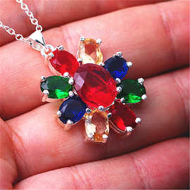 韩版银饰吊坠经典精致夸张豪华镶锆石银饰吊坠气质魅力女吊坠