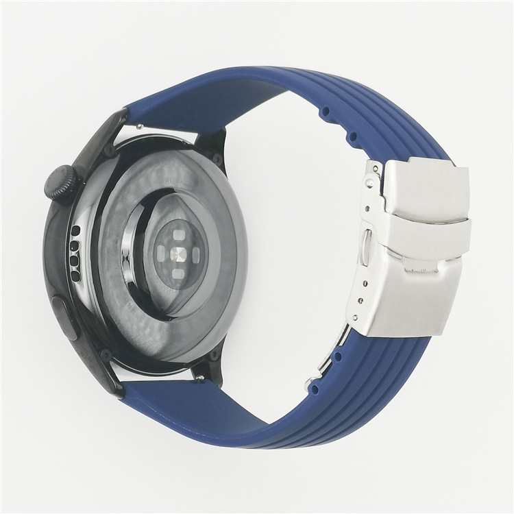 Suitable for Samsung Huawei Watch Silicone Watch Band 20/22mm Silicone Strap Ear Striped