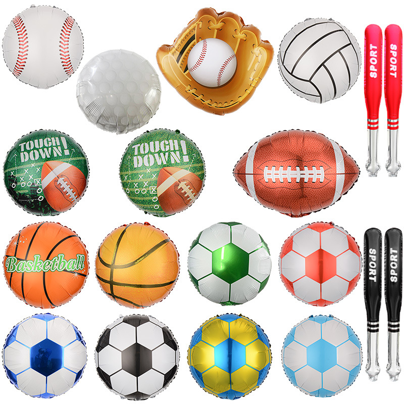 18 Inch Black and White Football Balloon Football Basketball Balloon Baseball Sports Aluminum Film Balloon European Cup Decorative Props