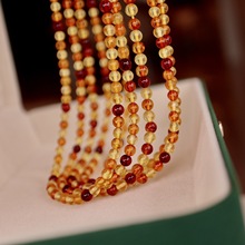 天然糖果色琥珀彩虹项链多巴胺饰品琥珀抖音电商直播源头工厂