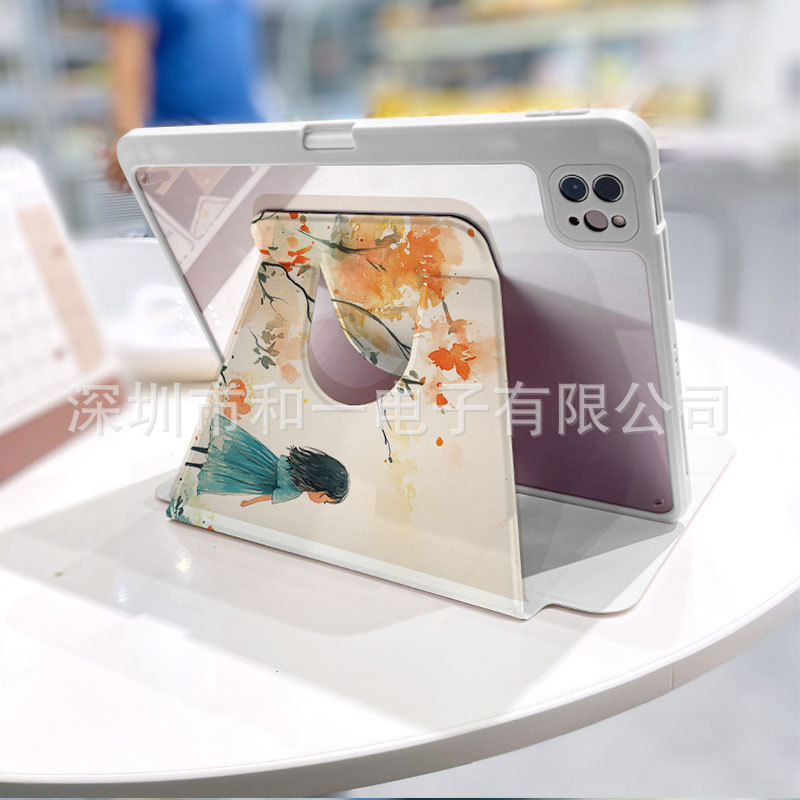 ドロップシッピングカスタマイズされた 30% オフ 360 度回転タブレット保護カバー Apple iPad 用ペンスロット付きスリープウェイク|undefined