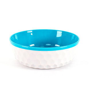 Thickened pet bowl easy to clean large dog bowl color pet food plastic pp anti-knock dog cat double bowl