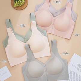 婷婷8012#软支撑前开扣固定杯文胸L-4XL舒适亲肤阿姨款尾货内衣批