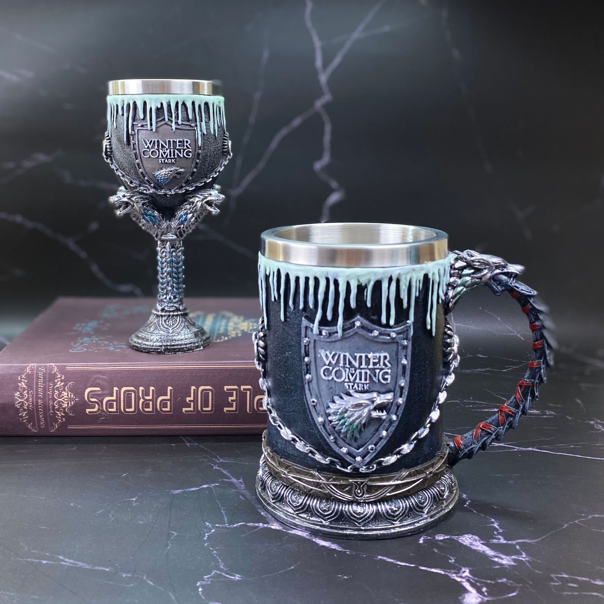 Taza de agua transfronteriza la canción de hielo y fuego Taza de Juego taza de cerveza personalizada taza de whisky de acero inoxidable