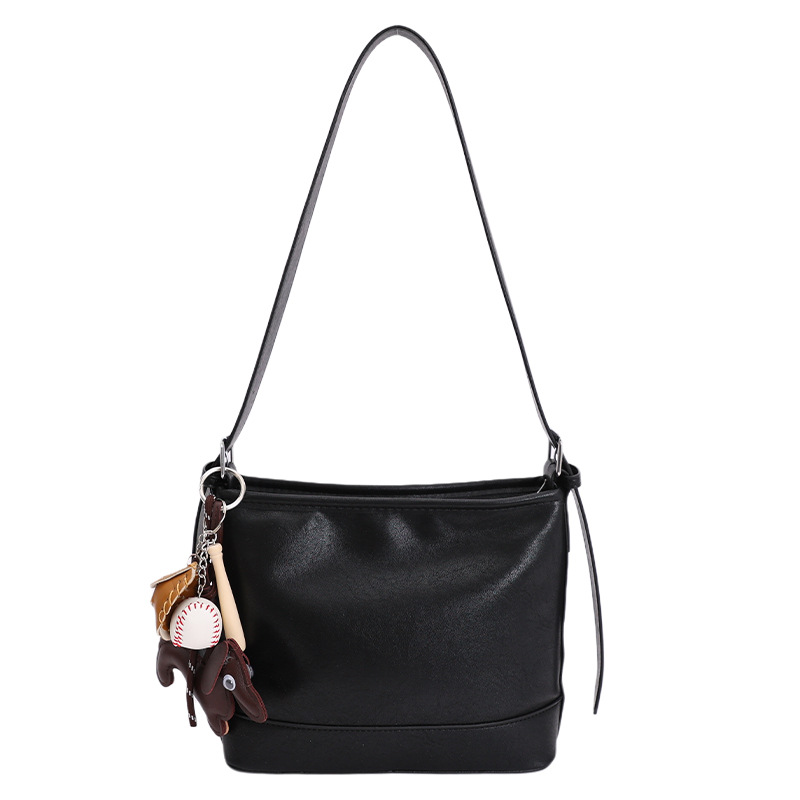Coreano suave retro bolso de balde para mujeres 2025 invierno nueva moda simple bolso de hombro bolso de viaje