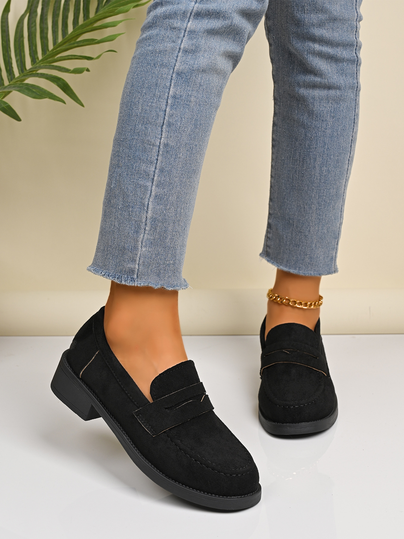 Damen-Slipper im britischen Retro-Stil, niedrig geschnitten, neue Frühlingskollektion_voghion.com