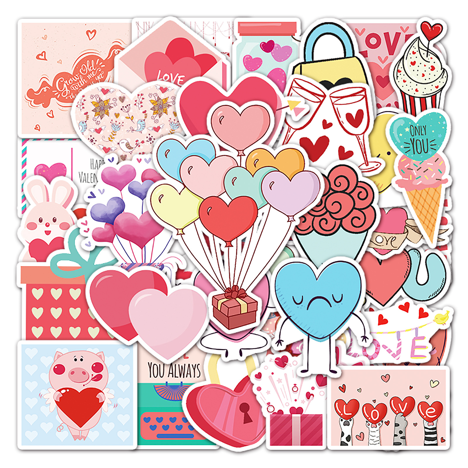 21g Weight Cute Cartoon Diy Scooter Car Luggage Decorative Stickers 1 Set