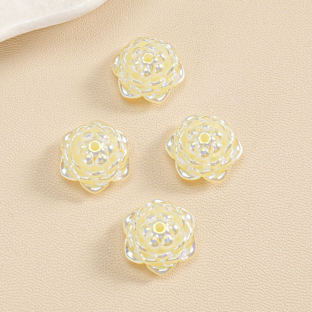 【10-20 piezas】Cuentas de Camelia y Loto 3D con Diseño de Estrella de Mar, Accesorios de Joyería, Cadena para Teléfono, Adorno Colgante para Coche