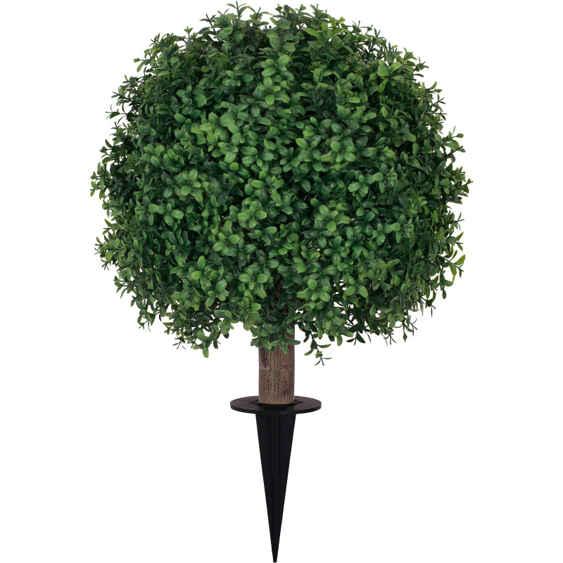 亚马逊爆款仿真绿植地插小柏树仿真柏树盆景黄杨木薰衣草假花假树|undefined