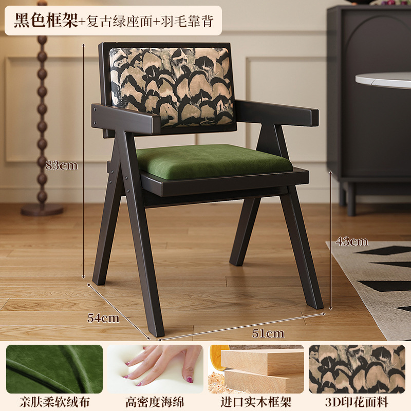 Silla de comedor de madera maciza para el hogar Chandigarh silla de ratán con reposabrazos de estilo antiguo