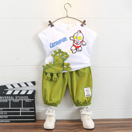 Kamen Rider clothes boys' set summer stylish new children sleeveless cool baby internet celebrity sports fashion children's clothing 
