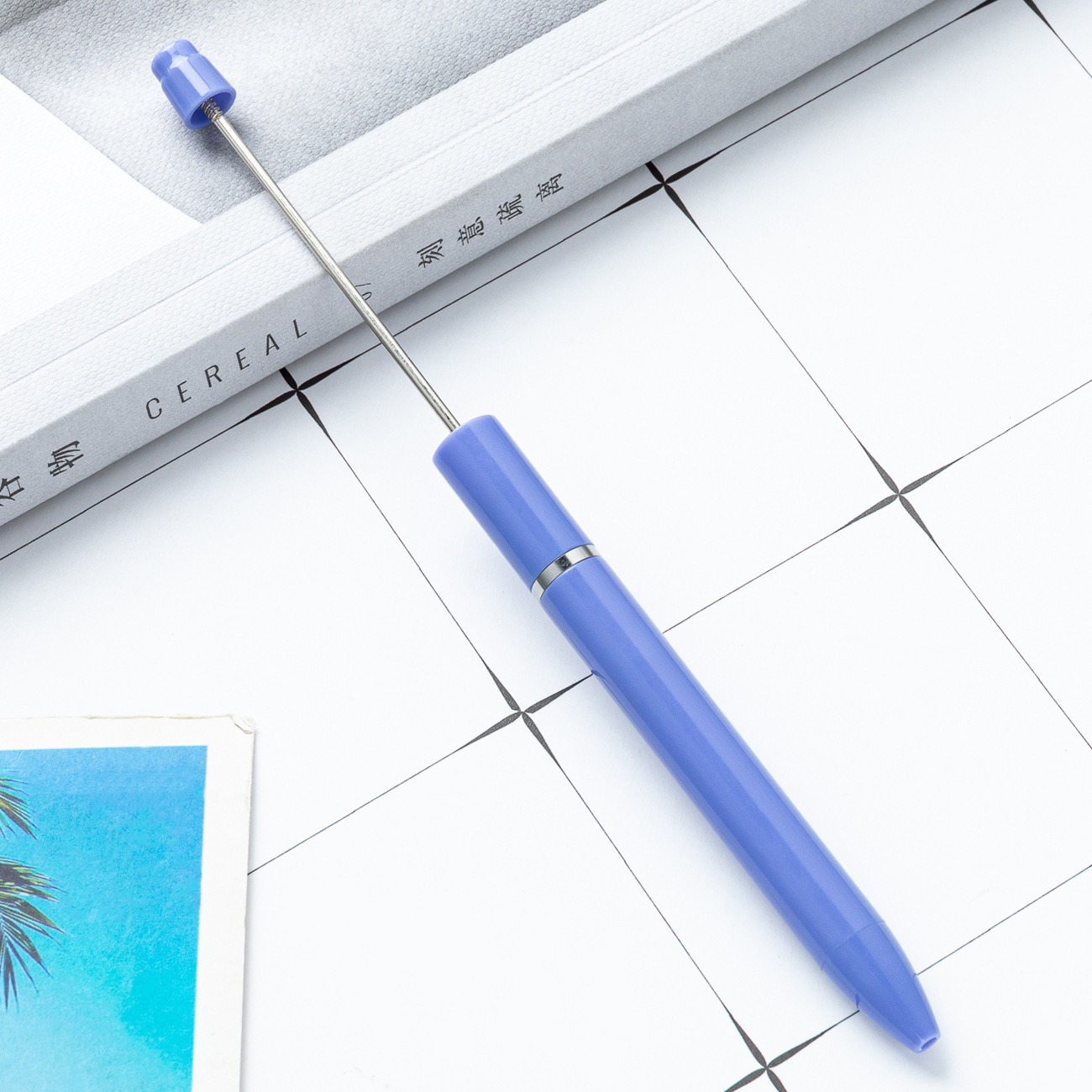 Inventario al por mayor bolígrafo de plástico largo diy bolígrafo de bolas hecha a mano se puede imprimir publicidad personalizada bolígrafo de regalo