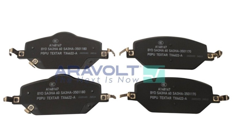 Brake pads for BYD Qin EV and BYD Yuan PLUS cars, front brake pads, ceramic, silent, wear-resistant, set of 4 pieces