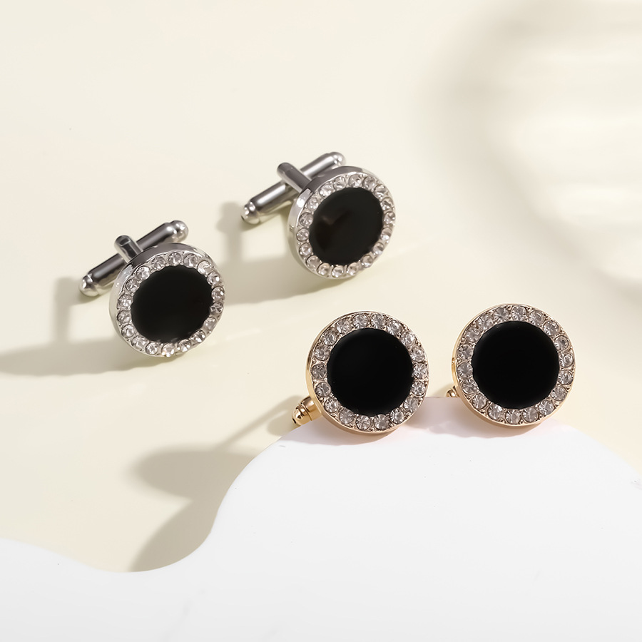 Neue heiße verkauf herrenmode Französisch legierung diamant manschettenknöpfe manschettennägel hemdknöpfe_voghion.com