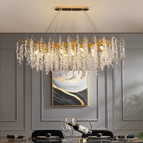French light luxury designer villa living room bedroom pendant light aluminum creative warm restaurant light grape vine shaped pendant light