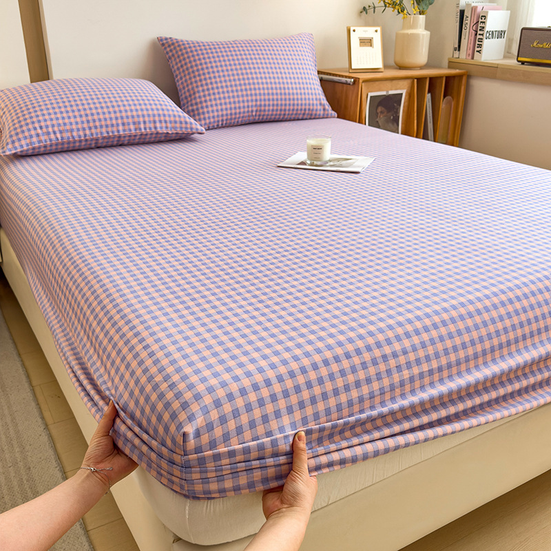 Funda de cama cepillada de algodón cubierta protectora de colchón de una sola pieza 2024 nueva funda de cama impresa para una sola persona para todas las estaciones