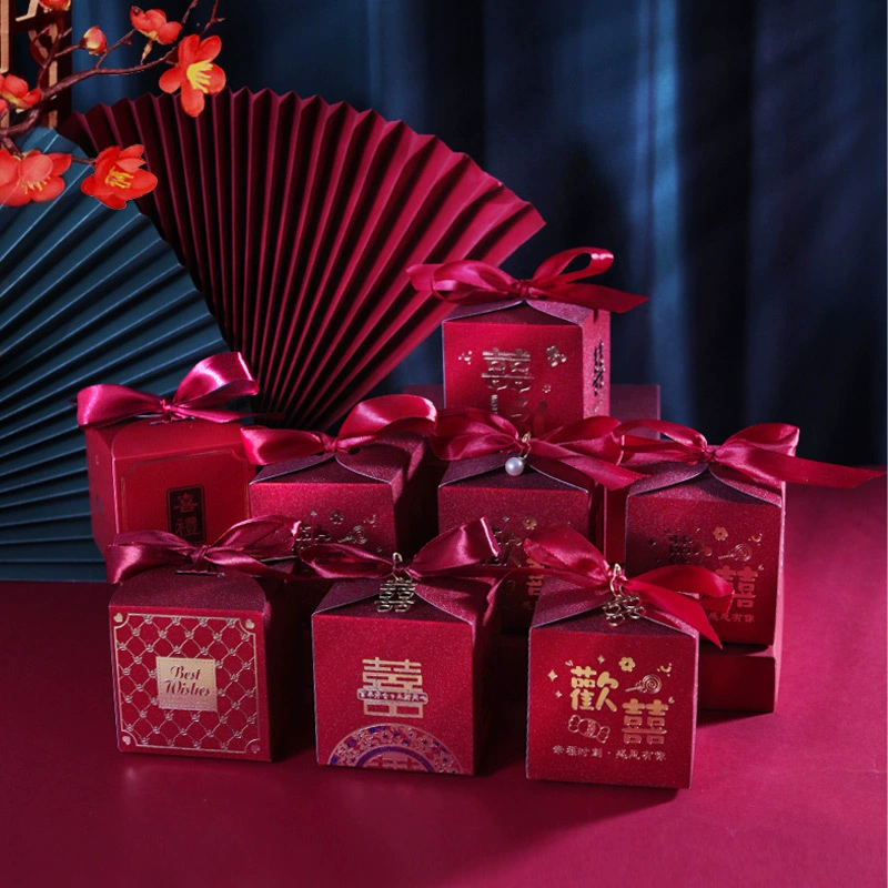 Happy Candy Box Свадебная коробка конфет Помолвка Свадебный сопровождающий подарок Маленькая Подарочная коробка Конфеты Сумка Портативная коробка конфет Пустая коробка