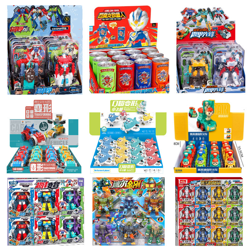 Free shipping children's deformation robot model car Boys puzzle stall night market toys night market wholesale